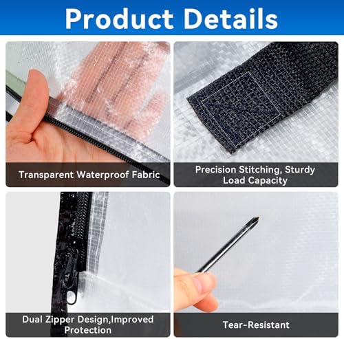 Clear Storage Bag 26 x 26 x 8.6 Inches Heavy Duty Oversized Organizer for Blankets Clothes Closet Storage Packing and Dorm College Supplies (Edge zip)