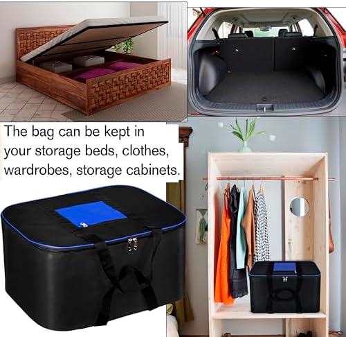 Storite 4 Pack Moisture Proof Nylon Underbed Storage Bag For Clothes Large