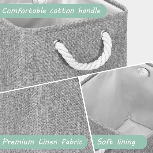 FinishingBo 11 inch Cube Storage Bin with Handles 6 Pack