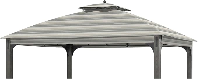 Garden Winds Durable 350 Replacement Canopy Top Compatible with Shadow Creek 10’ x 12’ Gazebo Model L-GZ1140PST - Stripe Stone