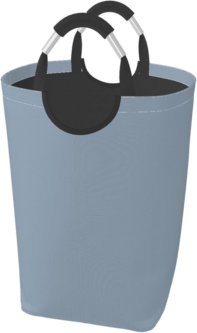Large Laundry Hamper Bag, Dusty Blue Color Collapsible Laundry Basket Dirty Clothes Organizer Washing Bin for Family Essentials Storage