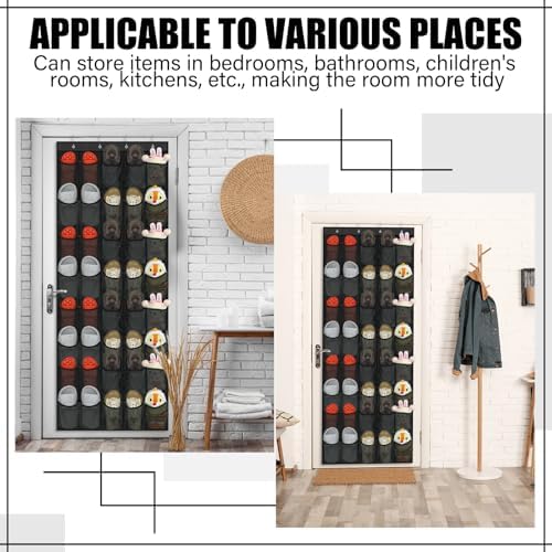 Windyun 1 Pcs 40 Pocket Over the Door Shoe Organizer Hang,Black