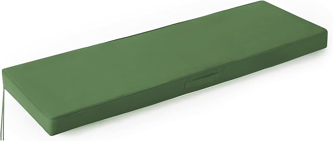 IPYNBAP Outdoor Bench Cushions for Outdoor Furniture, 59x18x3 Inch, Waterproof Bench Pillow, Fade Resistant Long Bench Seat Pads for Garden, Indoor, Porch Swing, Army Green