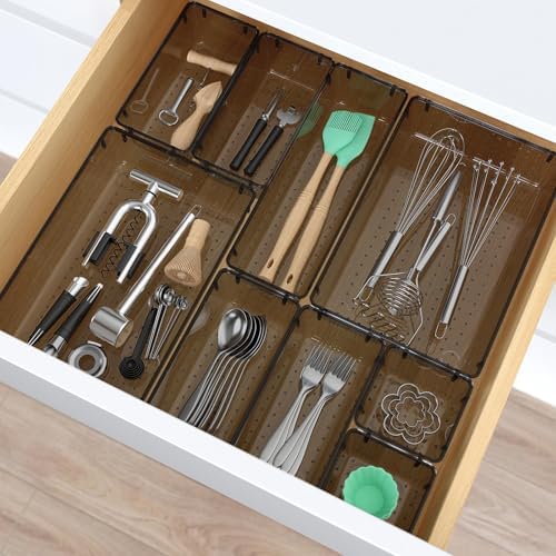 23 PCS Plastic Drawer Organizers Set, 4 Size Desk Drawer Organizer Trays
