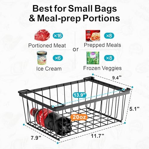 iSPECLE Deep Freezer Organizer Bins - Storage Baskets for 5 Cu.Ft, 8 Pack