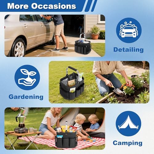 PGmoon Cleaning Caddy Organizer with Handle,Black