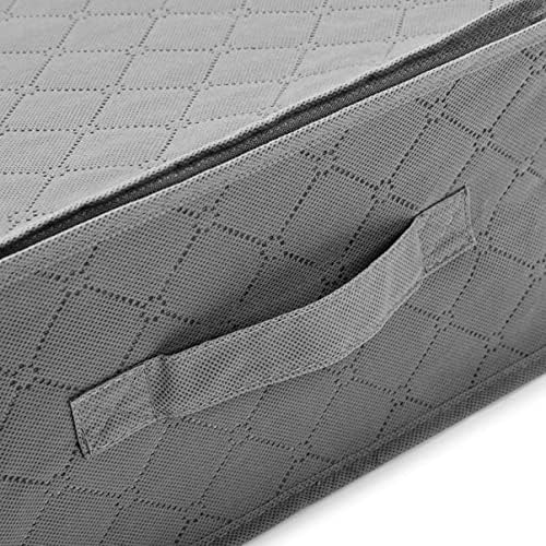 Alipis under Bed Storage Bag Large Capacity Zippered Organizer for Clothes Blankets and Quilts Breathable Non-woven Storage Bin Transparent Window Space-saving for Home