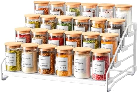 Spice Rack Organizer for Cabinet, Depth Adjustable 4 Tier Spice Rack,1 Pack