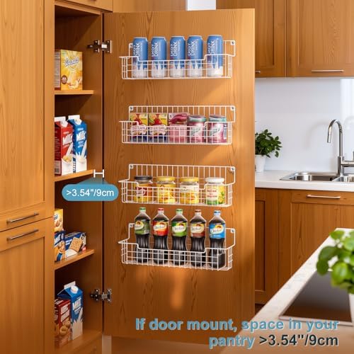 Spice Rack Wall Mount, 4 Pack Spice Organizer, White