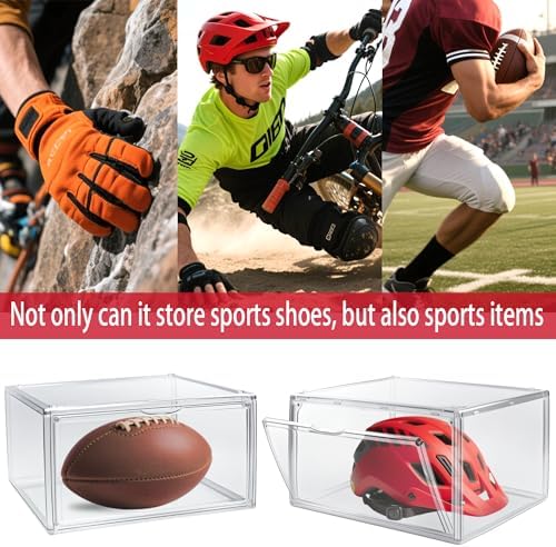 1 Pack Acrylic Shoe Boxes for Flat, Loafer & Small Space, Fits Size 12.5
