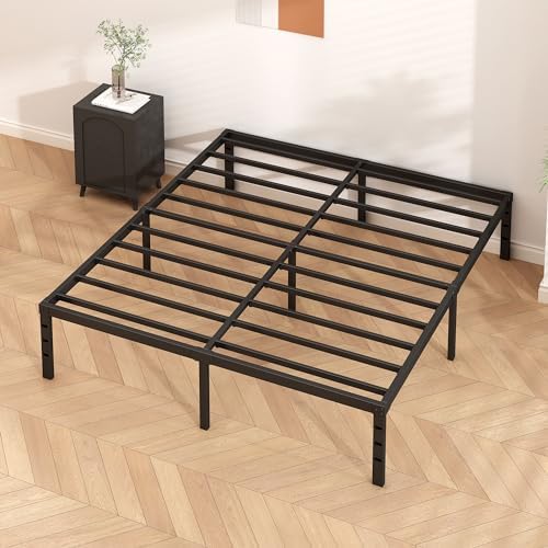 HLIPHA Metal Platform Bed Frame 18 Inch Tall,No Box Spring Needed,Full Size Bed with Heavy Duty Strong Support Slats,Easy to Assemble,Black