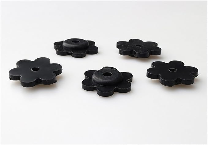 Garden Flag Stoppers, Rubber Garden Flags Pole Holder for Garden Flag Stand Small Black Flower Shape Yard Stoppers Indoor and Outdoor Use (5-Pack)