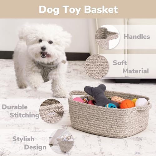 CHICVITA Small Woven Rope Gift Basket, Decorative Shelf Basket, Brown