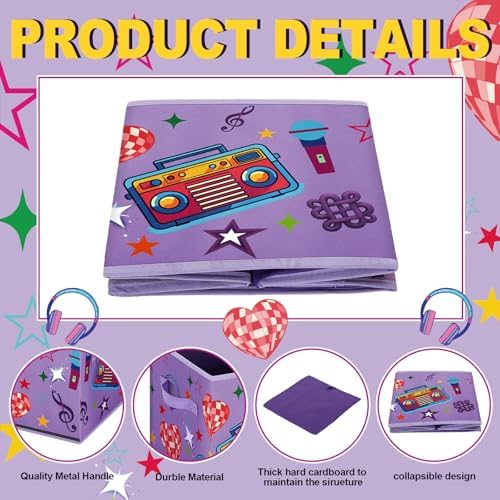 Bokon 2 Pcs Kpop Party Favors 11 Inch Cube Storage Bins with Handles