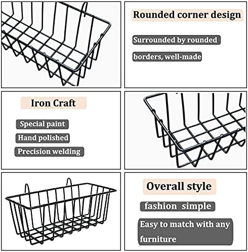 3 Pack Wire Baskets,Wall Grid Panel Hanging Wire Basket,Wall Storage and Display Basket for Cabinet & Pantry Organization and Kitchen,Bathroom,Bedroom Storage