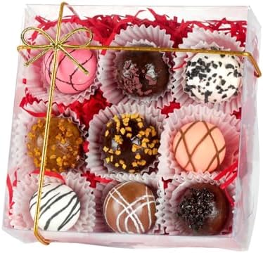 RomanticBaking 50pcs 6x6x2Inches Plastic Clear Babkery Box for Chocolate Truffle,Cookies, Chocolate Strawberries, Cake, Cakesickle Macaron & Treat Box for Christmas Valentine's