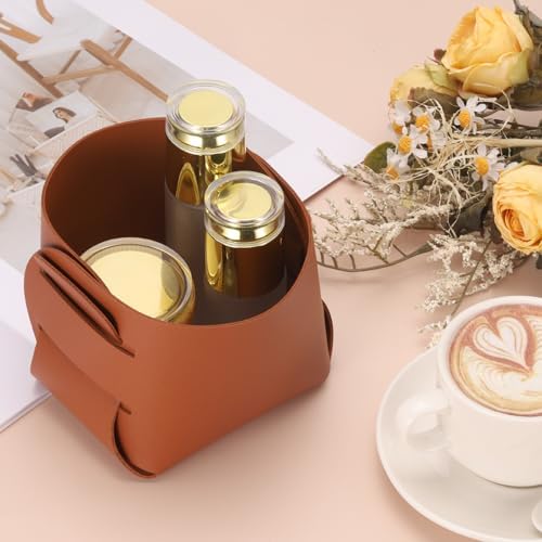 uxcell Valet Tray Organizer, PU Leather Desktop Storage Organizer Box Tray Entryway Table Bedside Nightstand Catchall Vanity Tray for Jewelry Key Coin Watch Wallet (Green)