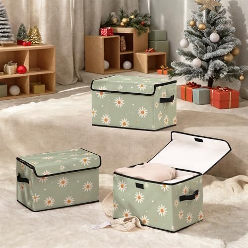 Stackable Clothes Storage Bins with Lids 3 Pack