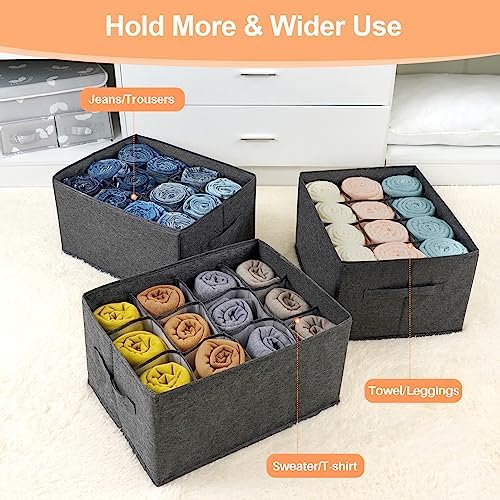 12-Grid Closet Organizers and Storage Bins with Dividers for Clothes,1 Pack