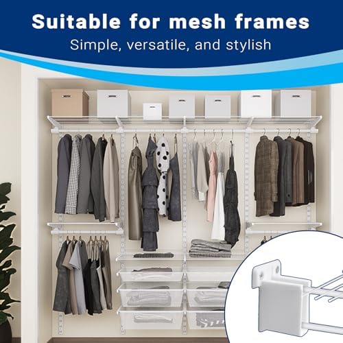 12 Pcs Wire Shelf End Bracket, Designed for Closetmaid Wire Shelving, Wall Mount Brackets for Shelves Closet, Screws Included, Wire Shelf Clips, wall Shelf Brackets, Closet Wire Shelving