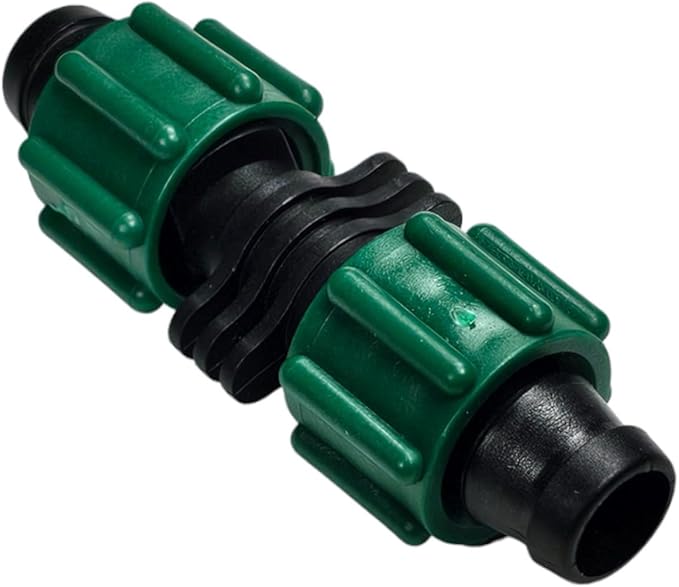 USA MADE - 5-PACK PREMIUM Drip Tape Irrigation Tubing Coupling (5/8" - 1/2" or .625" - .645") Universal Perma-Loc Connector Barbed Locking Fitting - Fits All Brands 16mm Drip Tape AG Tubing