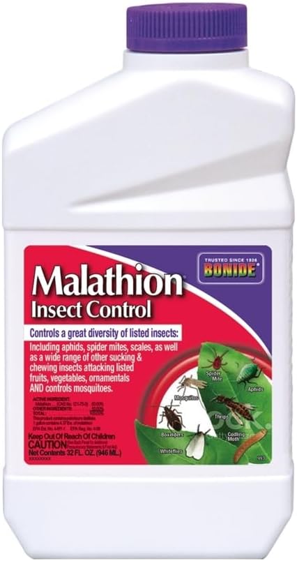 Bonide Malathion Insect Control, 32 oz Ready-to-Mix Concentrate Bug & Spider Mite Killer for Outdoor Garden Use