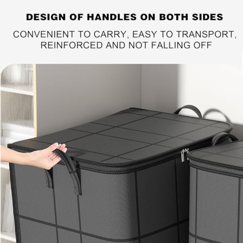 2PCS Portable Moving Storage Bags - Large Capacity Zippered Fabric Organizer for Bedding & Clothes - Foldable Heavy Duty Blanket Spacious Moving Storage Bins for Quilts, Comforters, L (150L)