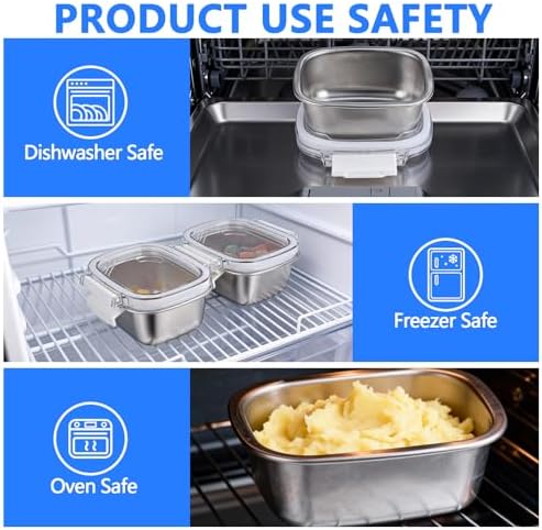 3 Piece 250ml/8.oz Stainless Steel Containers with Lids