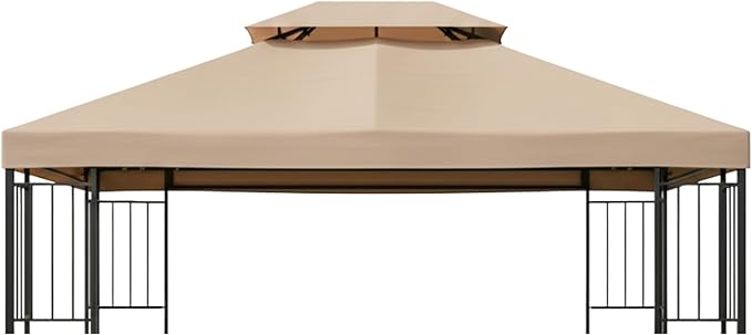 Garden Winds Reinforced RipLock 350 Replacement Canopy Top Cover Compatible with Easy Assembly 10' X 12' Gazebo Model MSD236247917053 - Beige