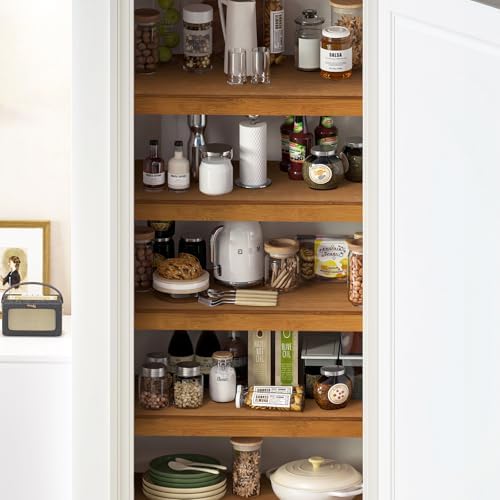 Gashell Wire Shelf Covers, Bamboo Wire Rack Covers for Pantry, Closet (4pcs, 42" W x 16" D)