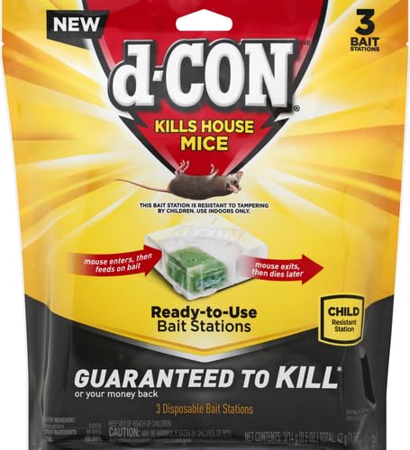 d-Con Disposable Corner Fit Mouse Bait Station - 0.5 Oz (Pack of 6)