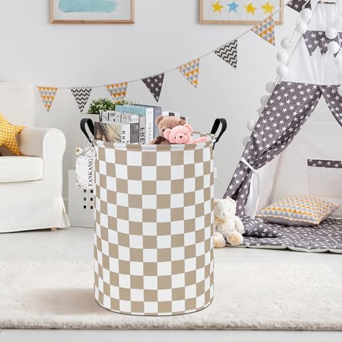 Storage Basket,Nursery Hamper Canvas Laundry Basket Beige flag | Foldable with Waterproof PE Coating Organizer Bin for Kids Boys and Girls,Office,Bedroom,Clothes