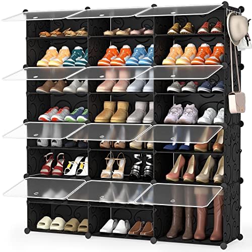 HOMIDEC Shoe Rack Organizer 48 Pair Modular Shoe Storage Cabinet for Closet