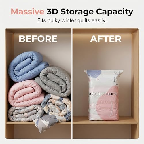 Vacuum Storage Bags for Clothes, Comforters, Compression Space Saver Bags