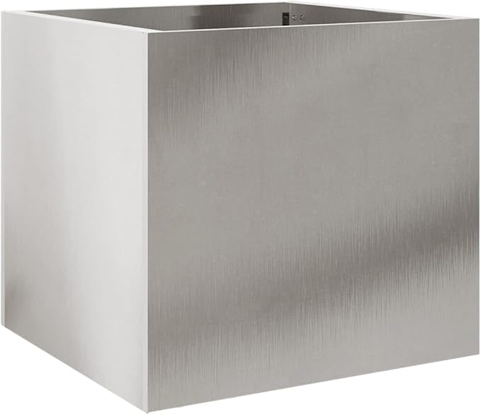 Stainless Steel Rectangular Planter for Small Plants Modern Design Indoor Outdoor Use Large Size 12.6x11.8x11.4 Inches Polished Finish Durable Rust Resistant