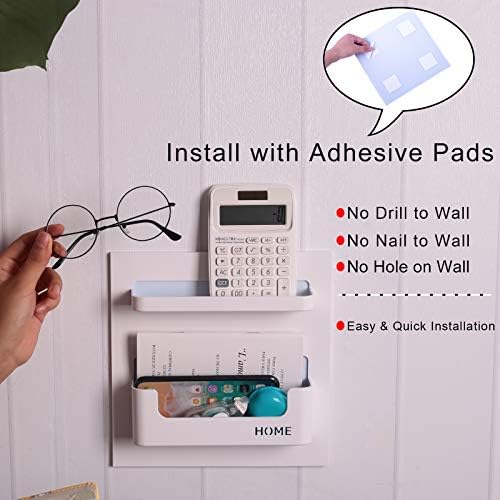 Bright Life Bedside Shelf Bedroom Dorm Room Rack Organizer Storage -Use as Kid Student Wall Shelf to Organize Headphone,Remotes,Glass,Cellphones(Vertical Type/White)