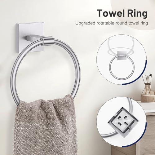 Lairuier Brushed Nickel Bathroom Accessories, Towel Bar Set Wall Mounted