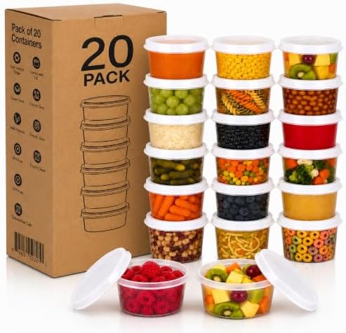 Greenco Small Food Storage Containers - 20 pcs | Plastic Food Containers with Lids | Deli Containers | Meal Prep Container | Pantry, Fridge, Kitchen Organization | Cereal, Spices, Snack Containers