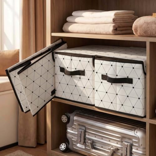 Fabric Storage Bins with Lids,Under Bed Storage Containers 3Pack
