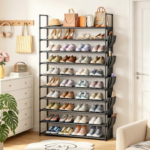 OYREL Tall 10 Tier Shoe Rack Organizer 40-50 Pairs Large Storage