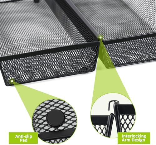 Neudeco Drawer Organizer, Black, 5 Pack, 15x6.2x2 inches