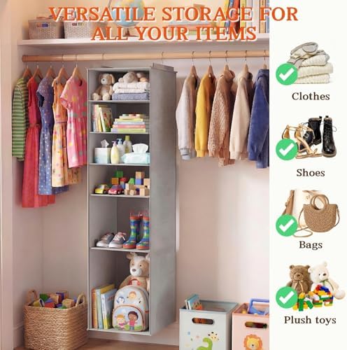 Hanging Shoe Organizer for Closet, 8 Tier Extra Wide Closet Shoe Organizer