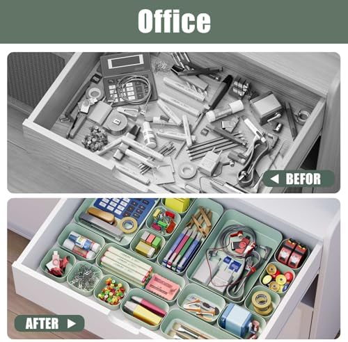 Drawer Organizers Bins 10 PCS for Bathroom Makeup Desk Office