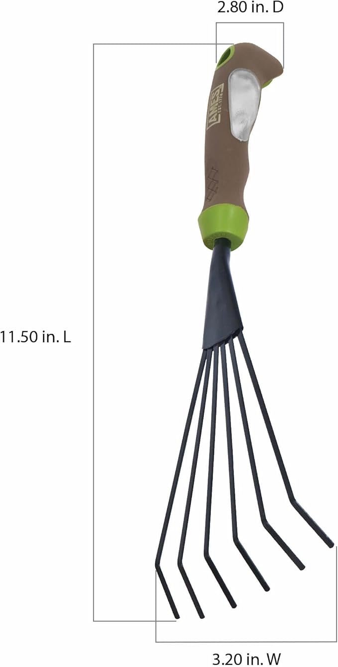 AMES 1985350 Hand Rake with Ergo Gel Grip, 11-Inch, Brown