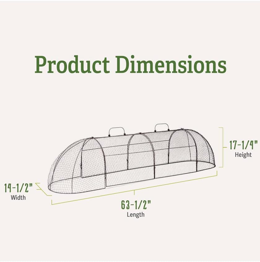 Gardener’s Supply Company Chicken Wire Cloche Garden Plot Plants Cover Protector | Sturdy Arch Metal Tunnel Cage Flowerbeds and Seedlings Garden Protection from Wild Animals | (3-in-1 Set) Extra Large