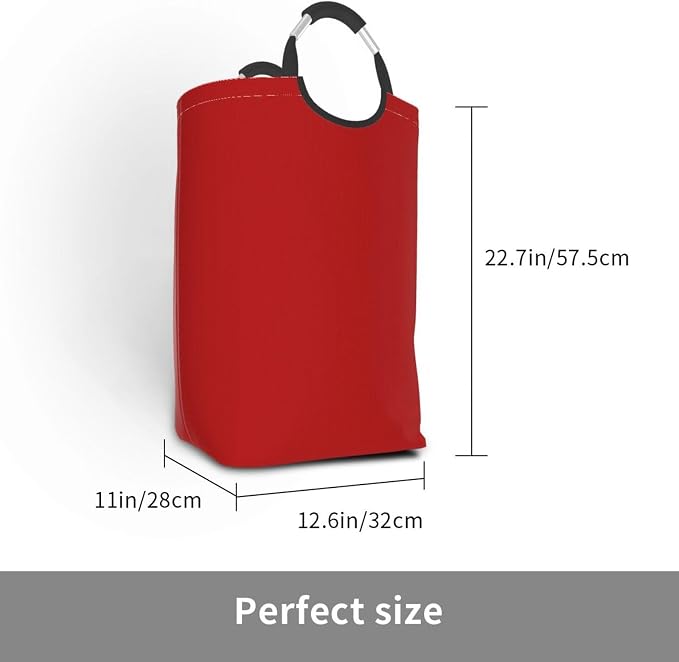 Large Laundry Hamper Bag, Red Trend Colors Collapsible Laundry Basket Dirty Clothes Organizer Washing Bin for Family Essentials Storage