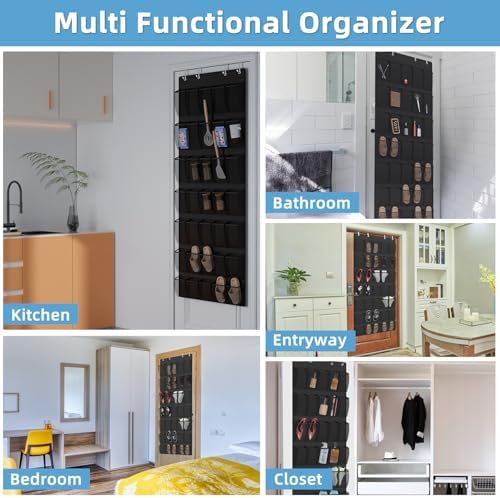 Aisoso Over the Door Shoe Organizer, Black