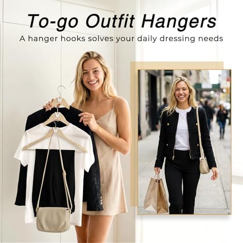 HOUSE DAY Space Saving Hanger Hooks 60 Pack, White Clothes Hanger Connector Hooks, Heavy Duty Hangers Hook Space Saver, Sturdy Hanger Connector Hook, Premium Cascading Hangers for Closet