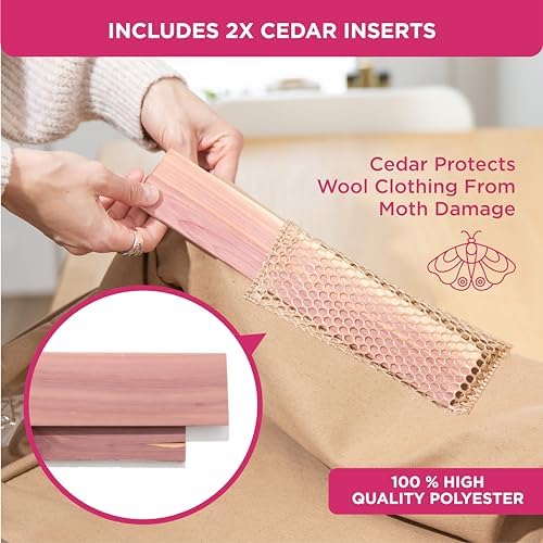 Cedar Clothes Storage Bag Organizer, Protects From Moths, Set of 2, Beige
