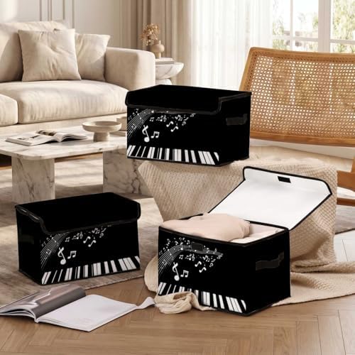 Stackable Clothes Storage Bins with Lids 3 Pack